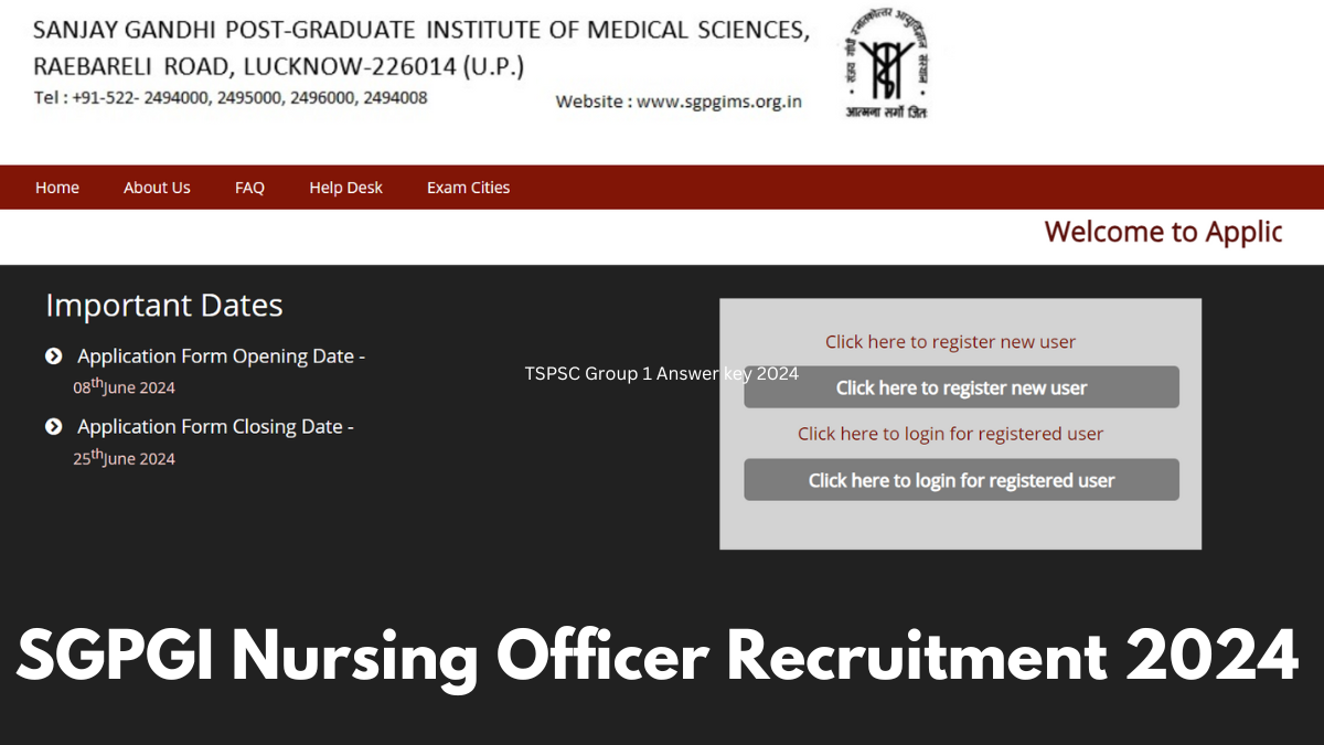 Sgpgi Nursing Officer Recruitment Out Apply Online For Post