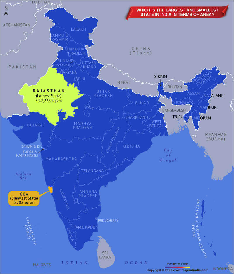 Largest State in India 2020: List of Largest & Smallest States in India