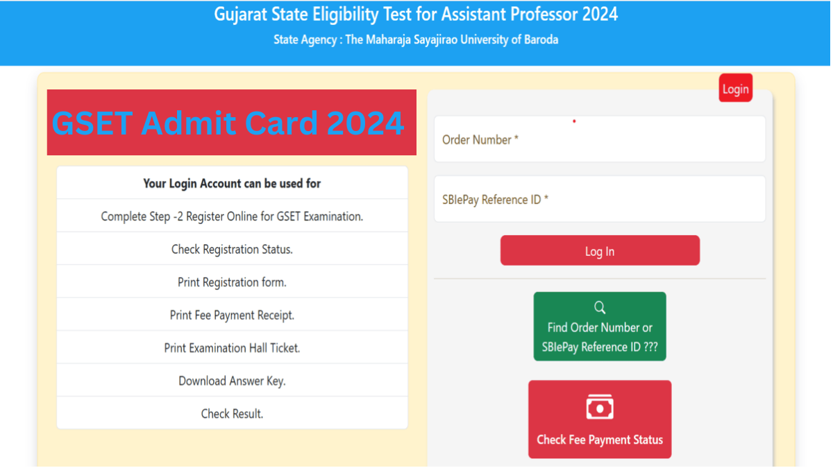 Gset Admit Card Out On Gujaratset Ac In Download Link Active