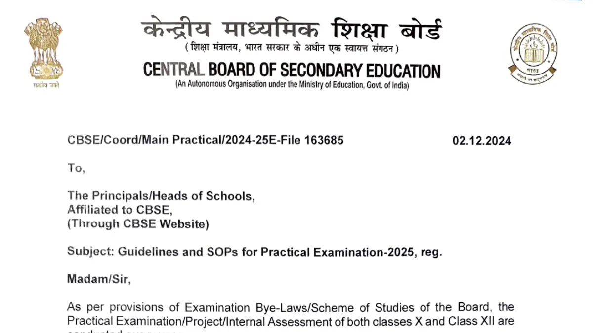 Cbse Board Practical Exam Sops And Guidelines Issued For Class