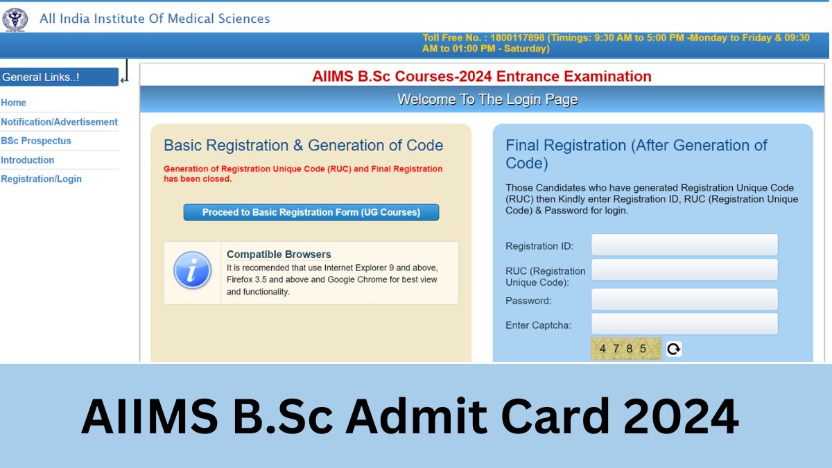 AIIMS B.Sc Nursing Admit Card 2024 Out, Download Link Active